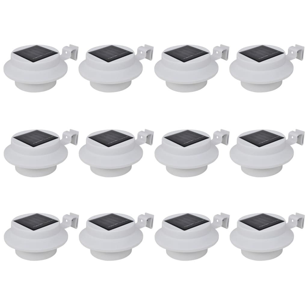 Lampes solaires d'extérieur pour clôture 12 pièces LED blanches