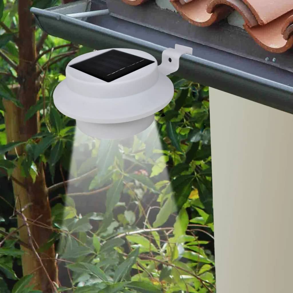 Lampes solaires d'extérieur pour clôture 12 pièces LED blanches