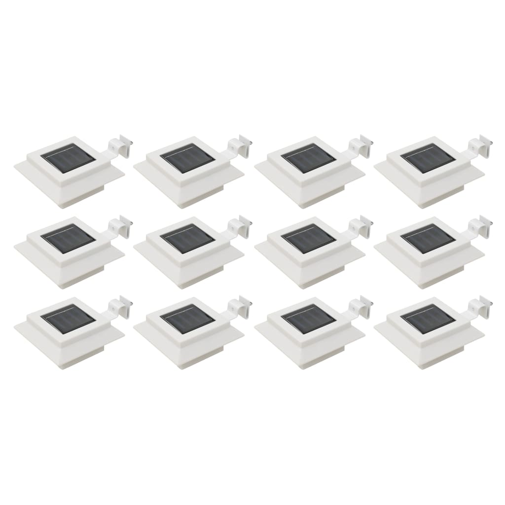 Lampes solaires d'extérieur 12 pcs. LED Rectangulaires 12 cm Blanc