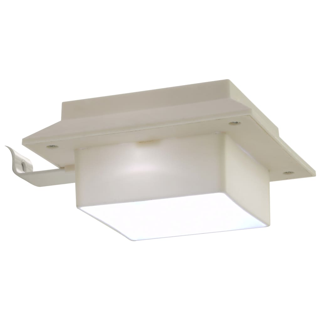 Lampes solaires d'extérieur 12 pcs. LED Rectangulaires 12 cm Blanc