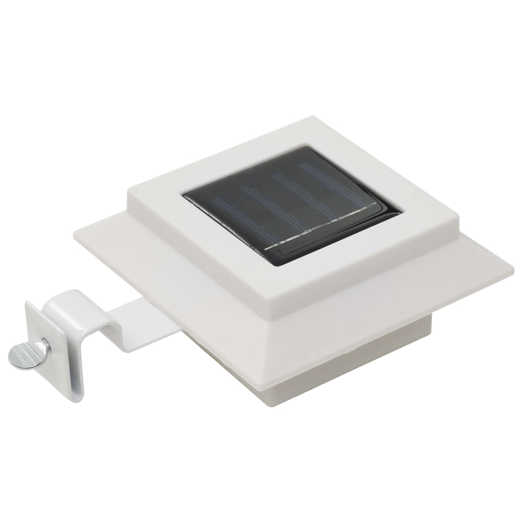 Lampes solaires d'extérieur 12 pcs. LED Rectangulaires 12 cm Blanc