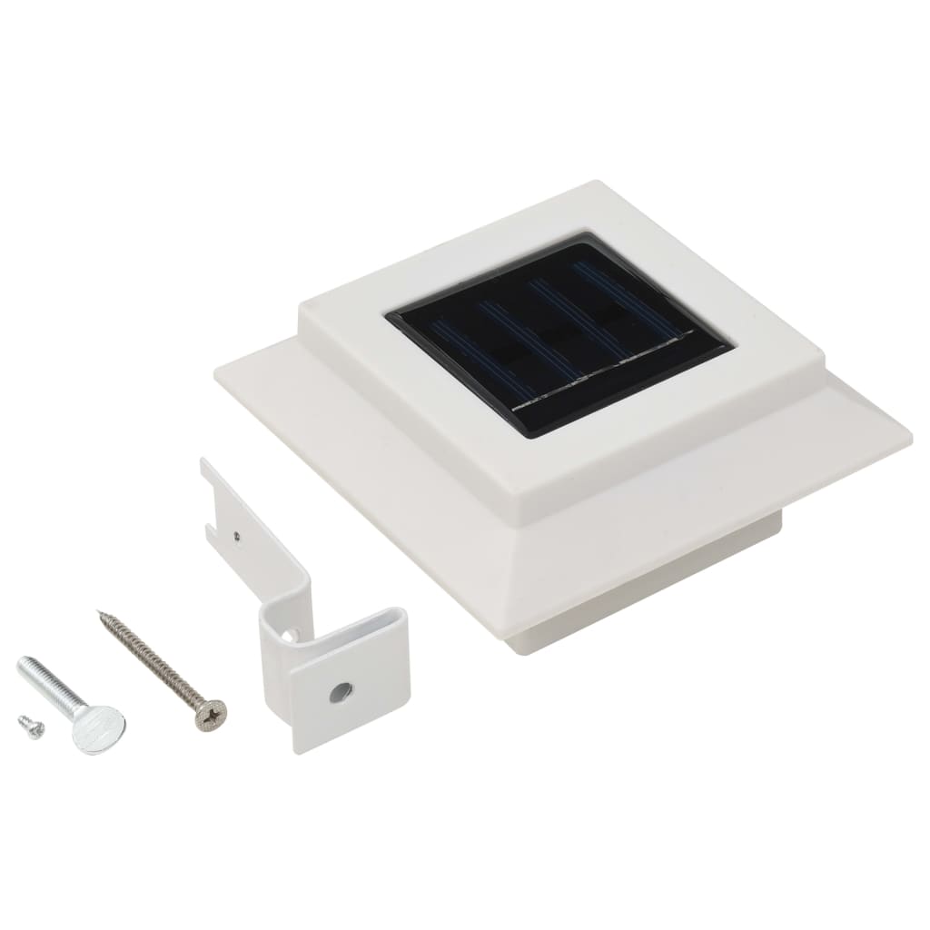 Lampes solaires d'extérieur 12 pcs. LED Rectangulaires 12 cm Blanc