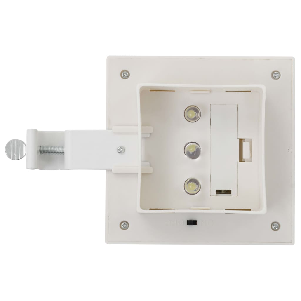 Lampes solaires d'extérieur 12 pcs. LED Rectangulaires 12 cm Blanc