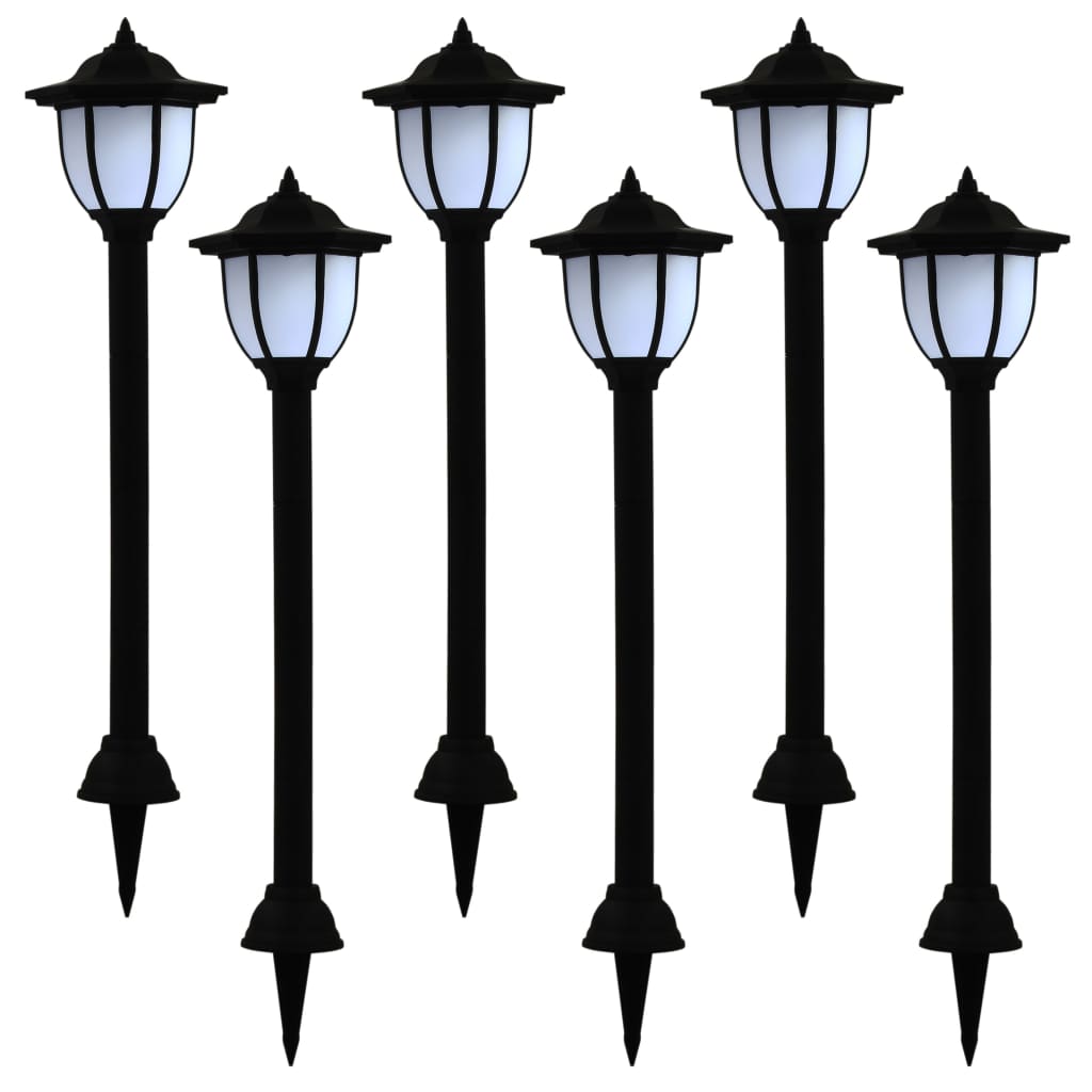 Lampes solaires d'extérieur 6 pcs. LED Noir