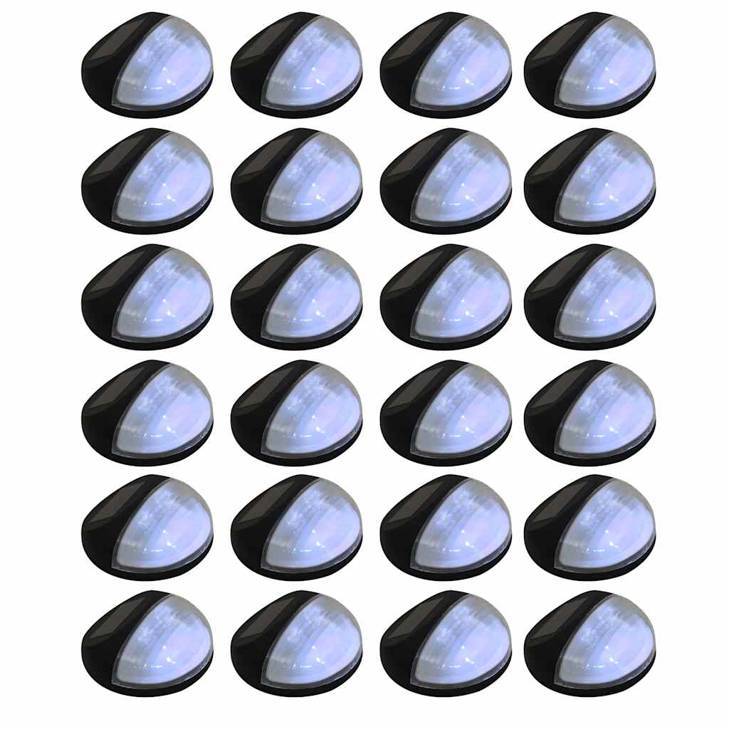 Solar Outdoor Wall Lights LED 24 pcs. Round Black