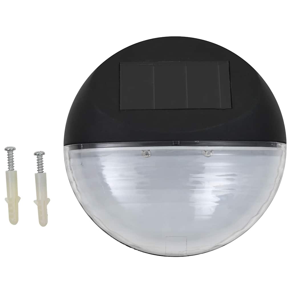 Solar Outdoor Wall Lights LED 24 pcs. Round Black