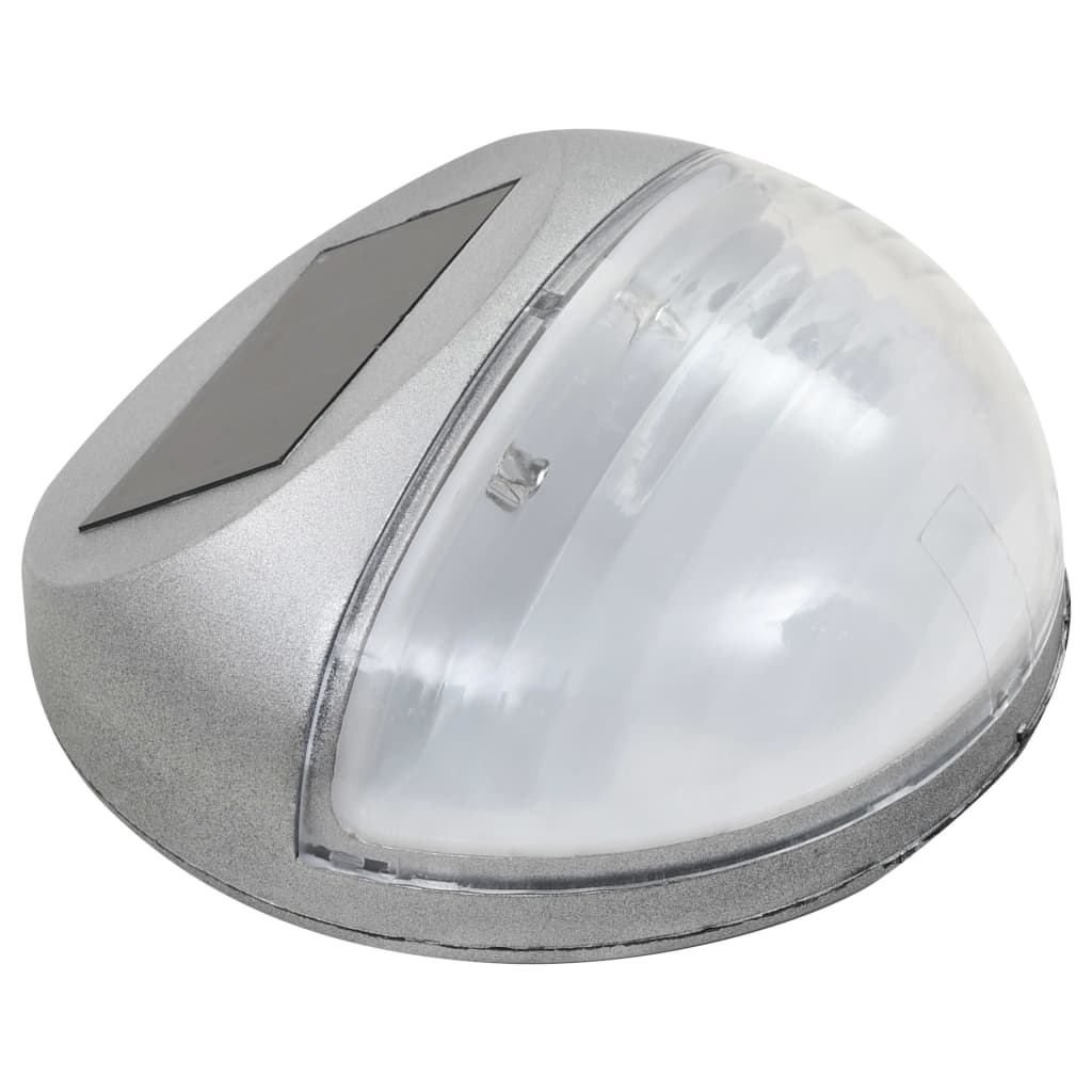 Solar Outdoor Wall Lights LED 24 pcs. Round Silver