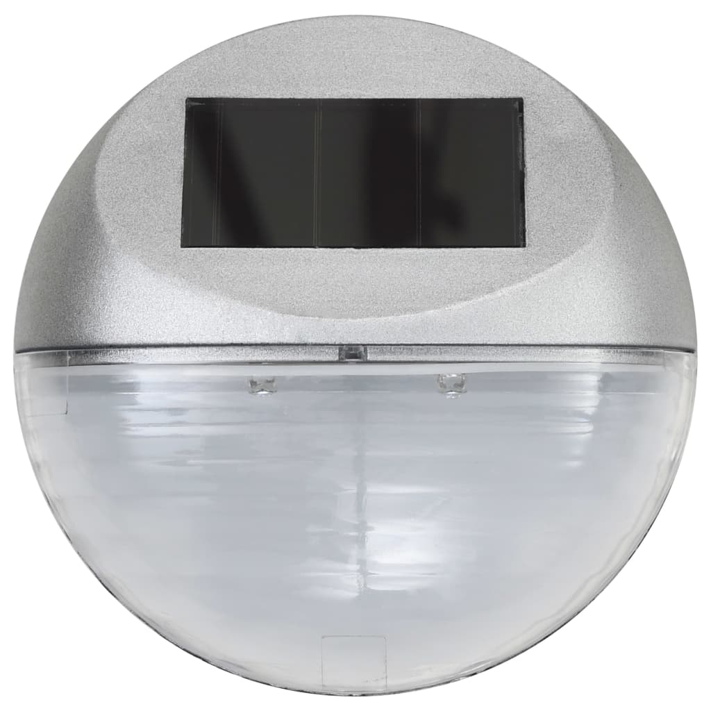 Solar Outdoor Wall Lights LED 24 pcs. Round Silver