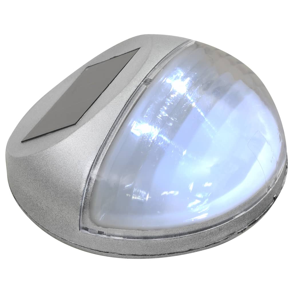 Solar Outdoor Wall Lights LED 24 pcs. Round Silver