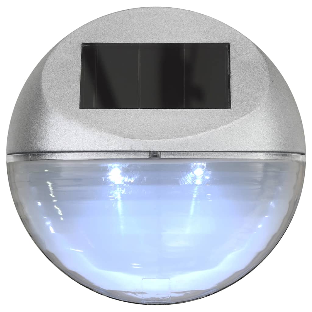 Solar Outdoor Wall Lights LED 24 pcs. Round Silver