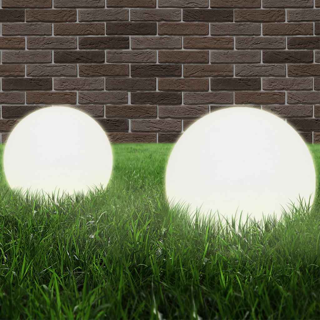 Luminaires de jardin LED 4 pcs. Sphériques 25 cm PMMA