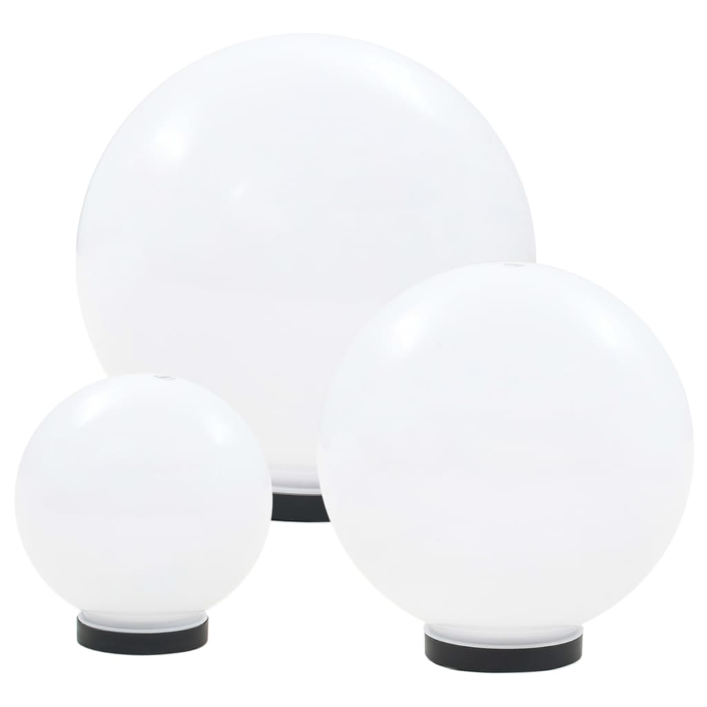 6-Piece LED Garden Light Set Spherical 20/30/40 cm PMMA