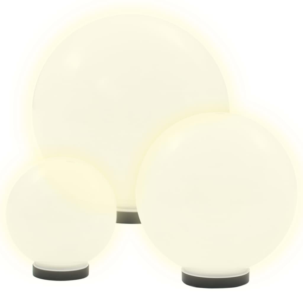 6-Piece LED Garden Light Set Spherical 20/30/40 cm PMMA