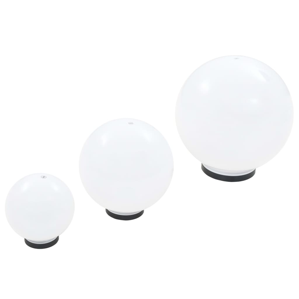 6-Piece LED Garden Light Set Spherical 20/30/40 cm PMMA