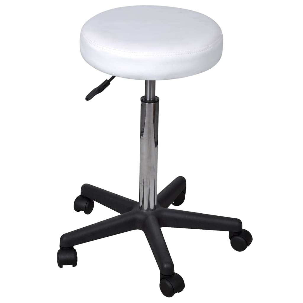 Office Stools 2 pcs. White 35.5x84 cm Faux Leather
