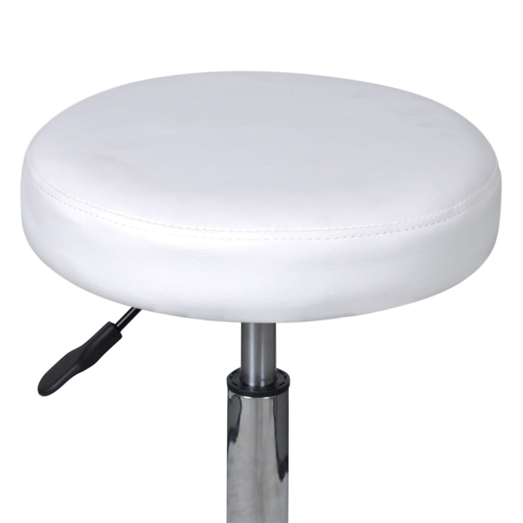 Office Stools 2 pcs. White 35.5x84 cm Faux Leather