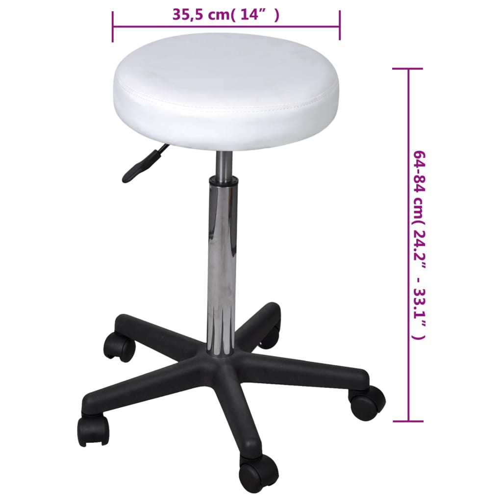 Office Stools 2 pcs. White 35.5x84 cm Faux Leather