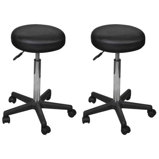 Office Stools 2 pcs. Black 35.5x84 cm Faux Leather