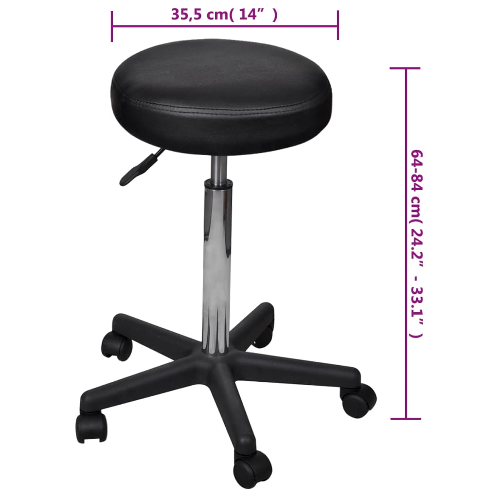 Office Stools 2 pcs. Black 35.5x84 cm Faux Leather