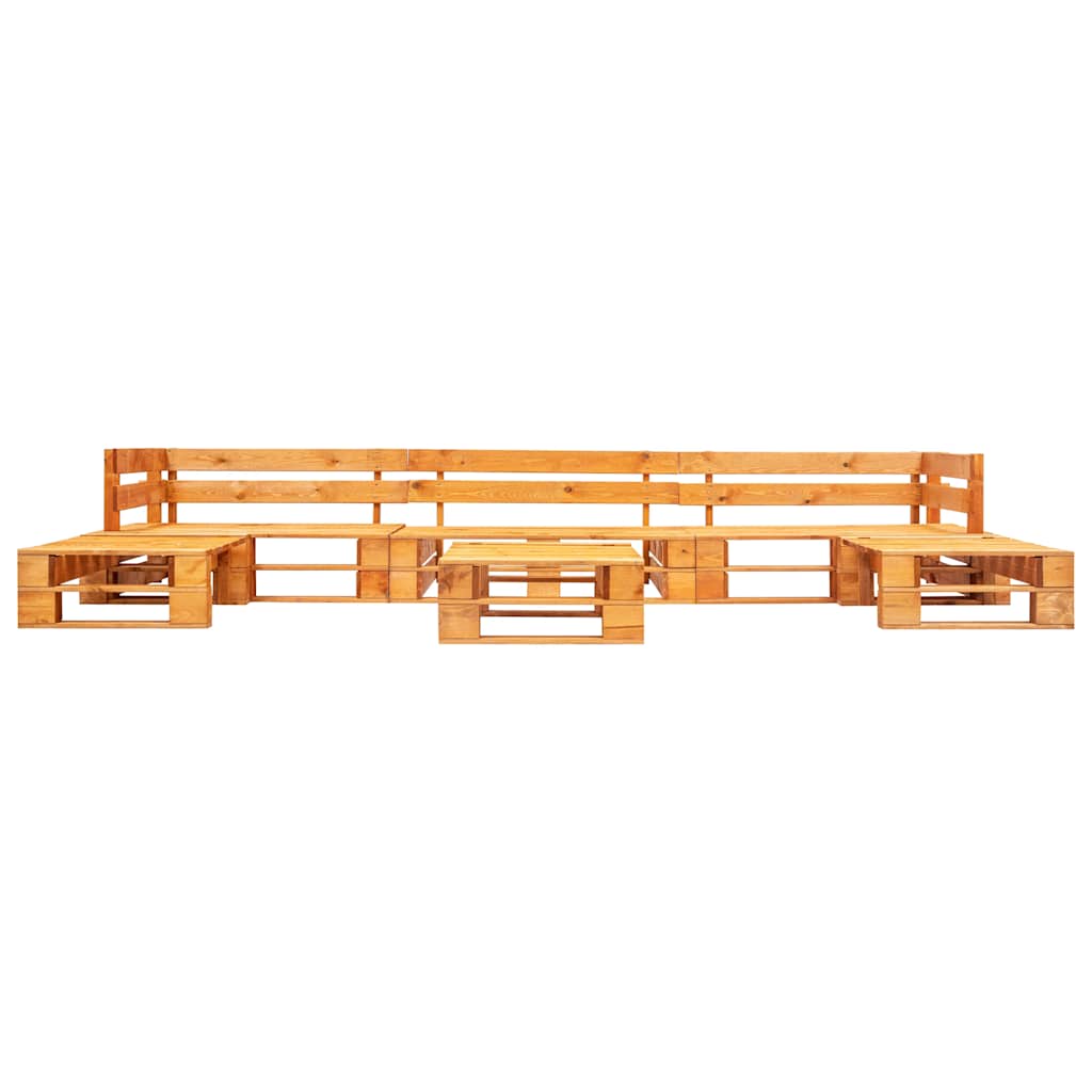 6-tlg. Garten-Lounge-Set aus Paletten Holz Honigbraun