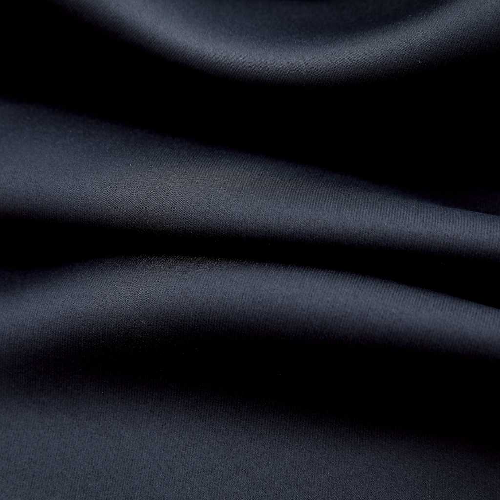 Blackout Curtains with Metal Eyelets 2 Pcs. Black 140x225 cm
