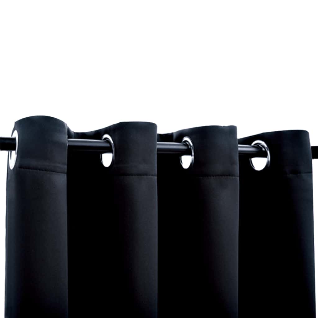 Blackout Curtains with Metal Eyelets 2 Pcs. Black 140x225 cm