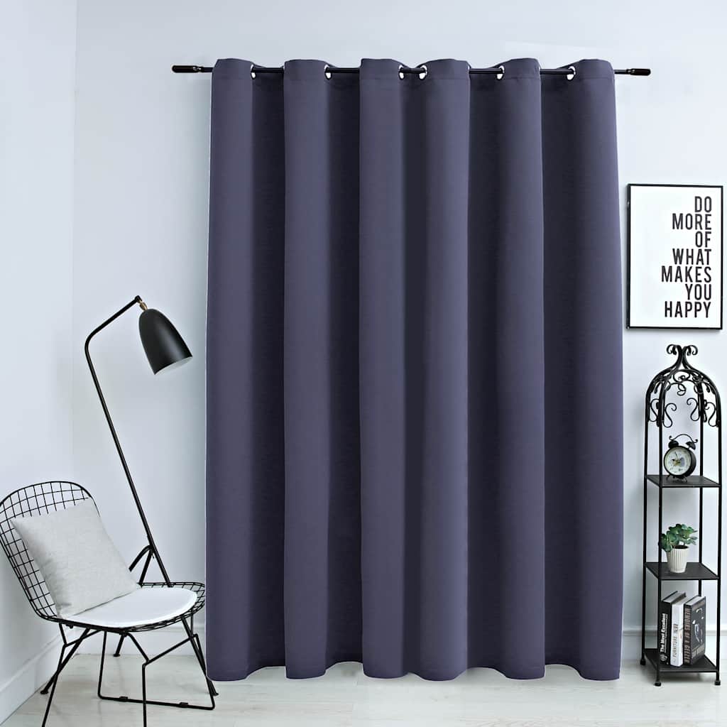 Rideau occultant à œillets métalliques anthracite 290 x 245 cm