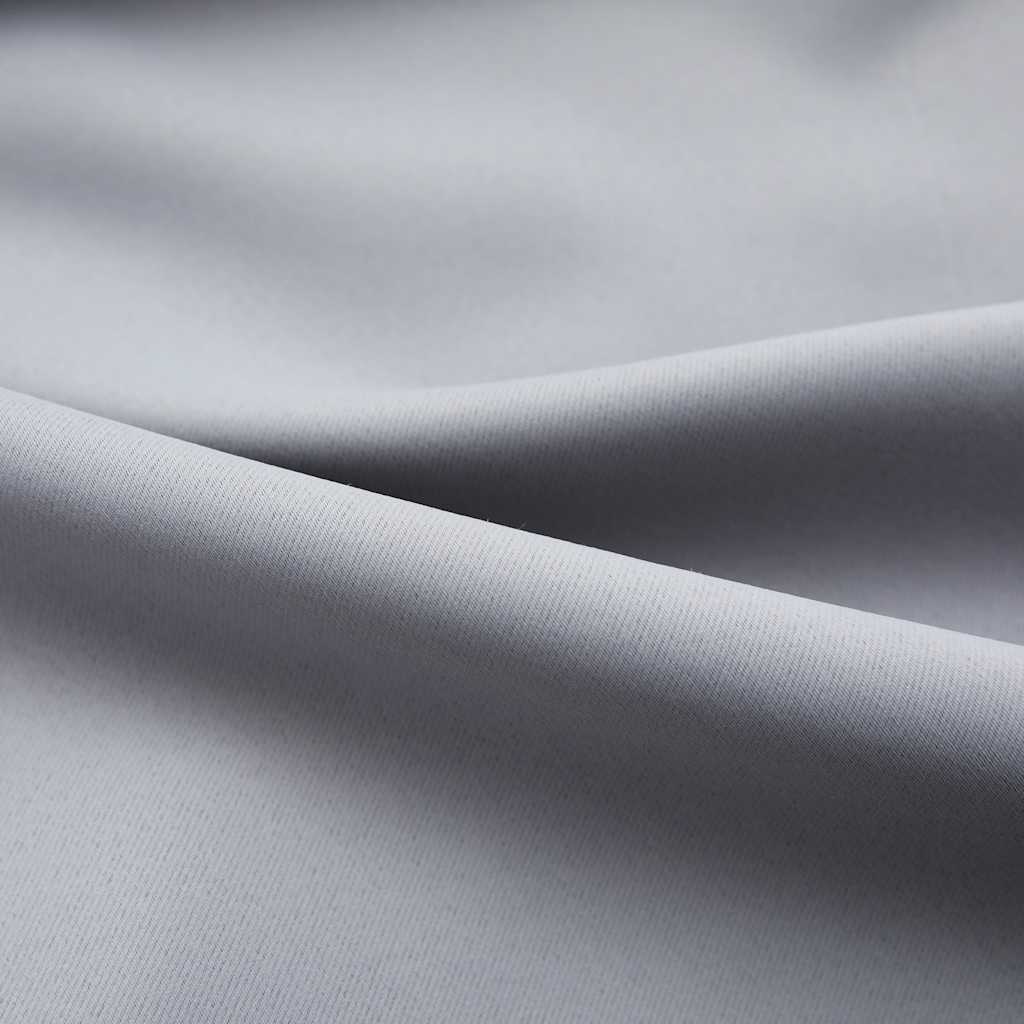 Rideaux occultants avec crochets 2 pcs Gris 140x175cm