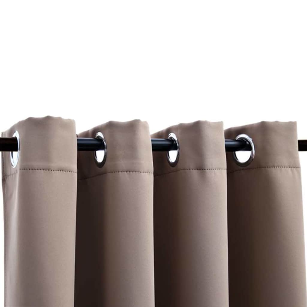 Blackout Curtains with Metal Eyelets 2 pcs. Taupe 140x175 cm