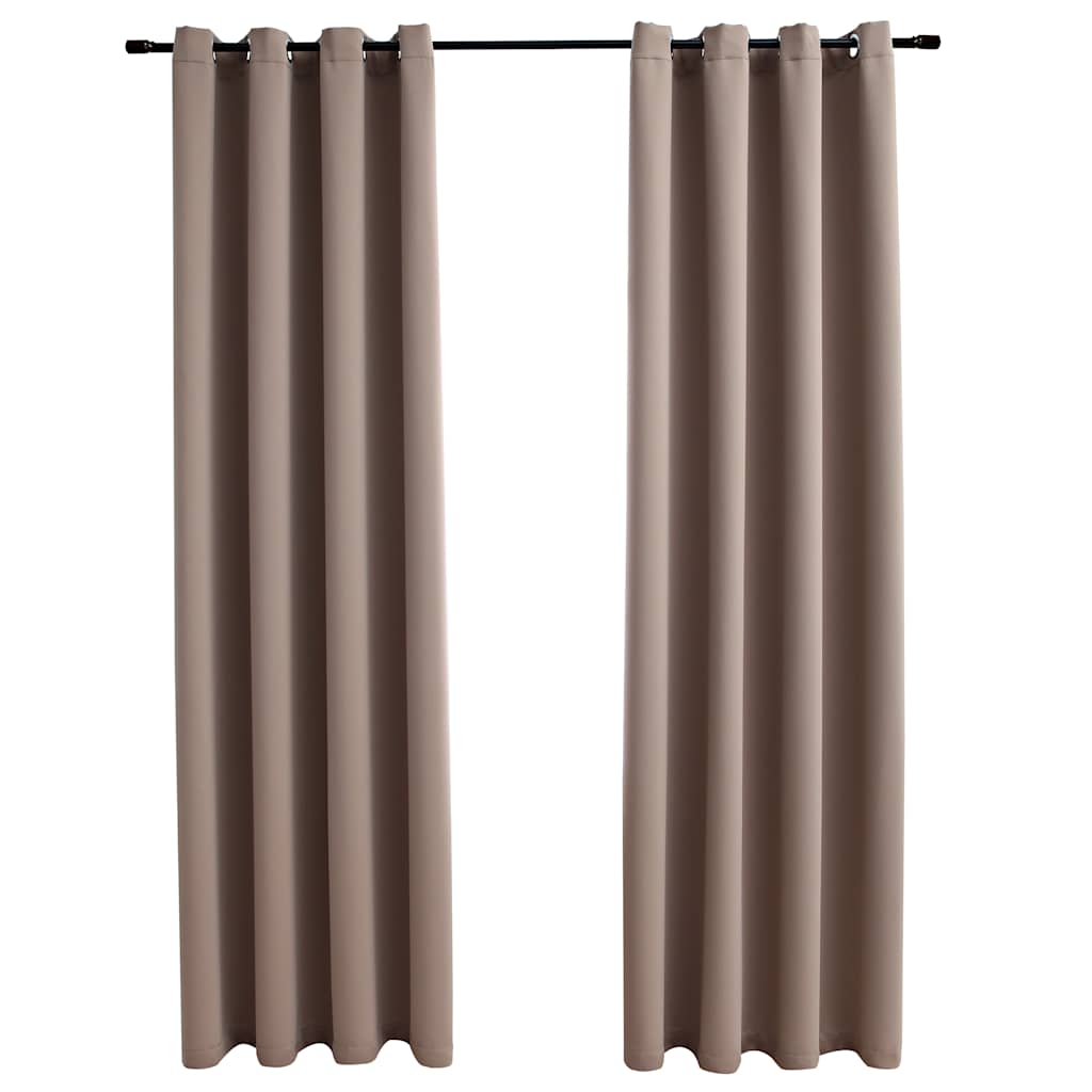 Rideaux occultants à œillets métalliques 2 pcs Taupe 140x245cm