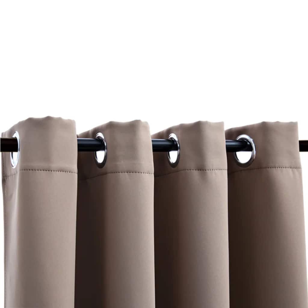 Rideaux occultants à œillets métalliques 2 pcs Taupe 140x245cm