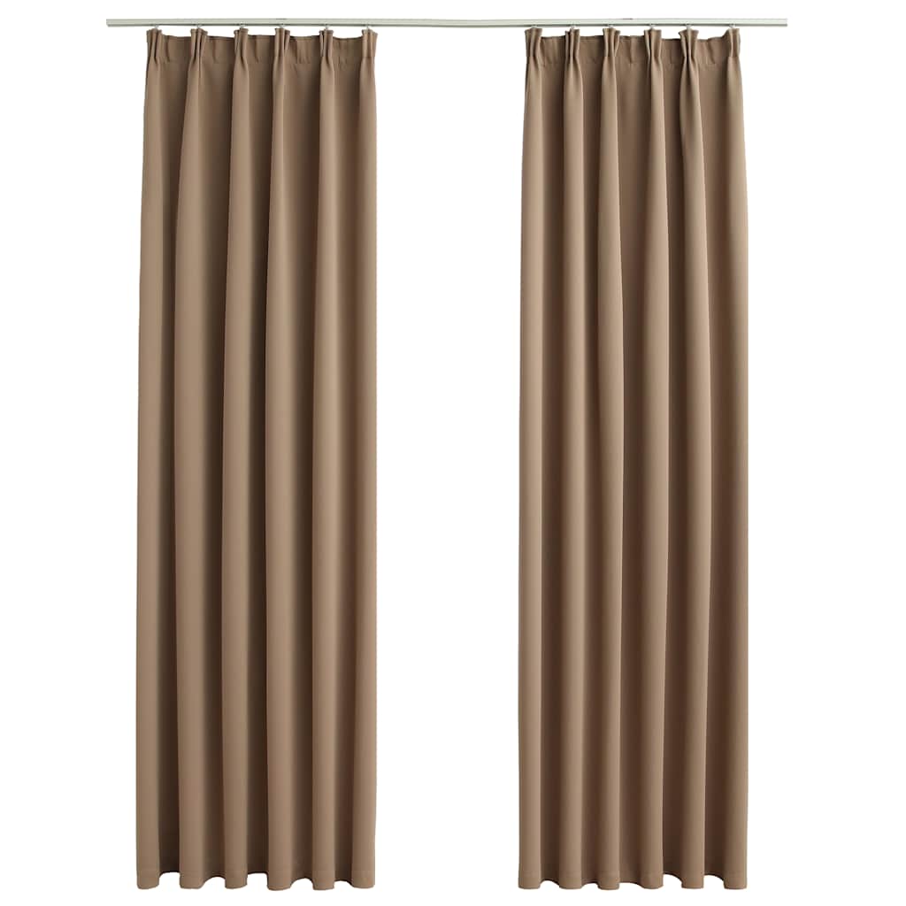Rideaux occultants à crochets 2 pcs Taupe 140x225cm