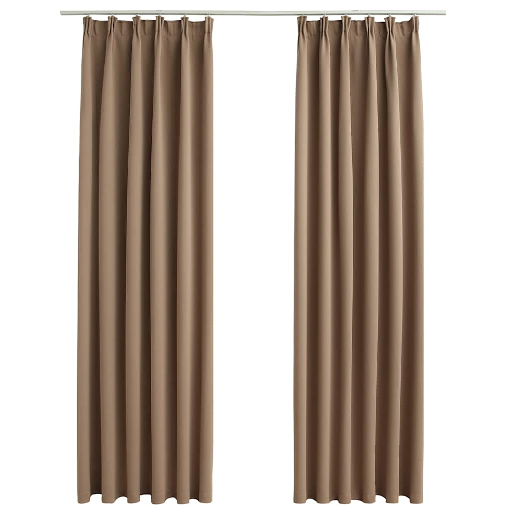 Blackout Curtains with Hooks 2 pcs. Taupe 140x245cm
