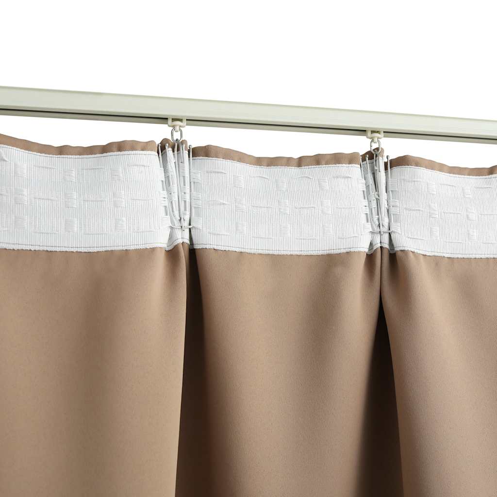 Blackout Curtains with Hooks 2 pcs. Taupe 140x245cm