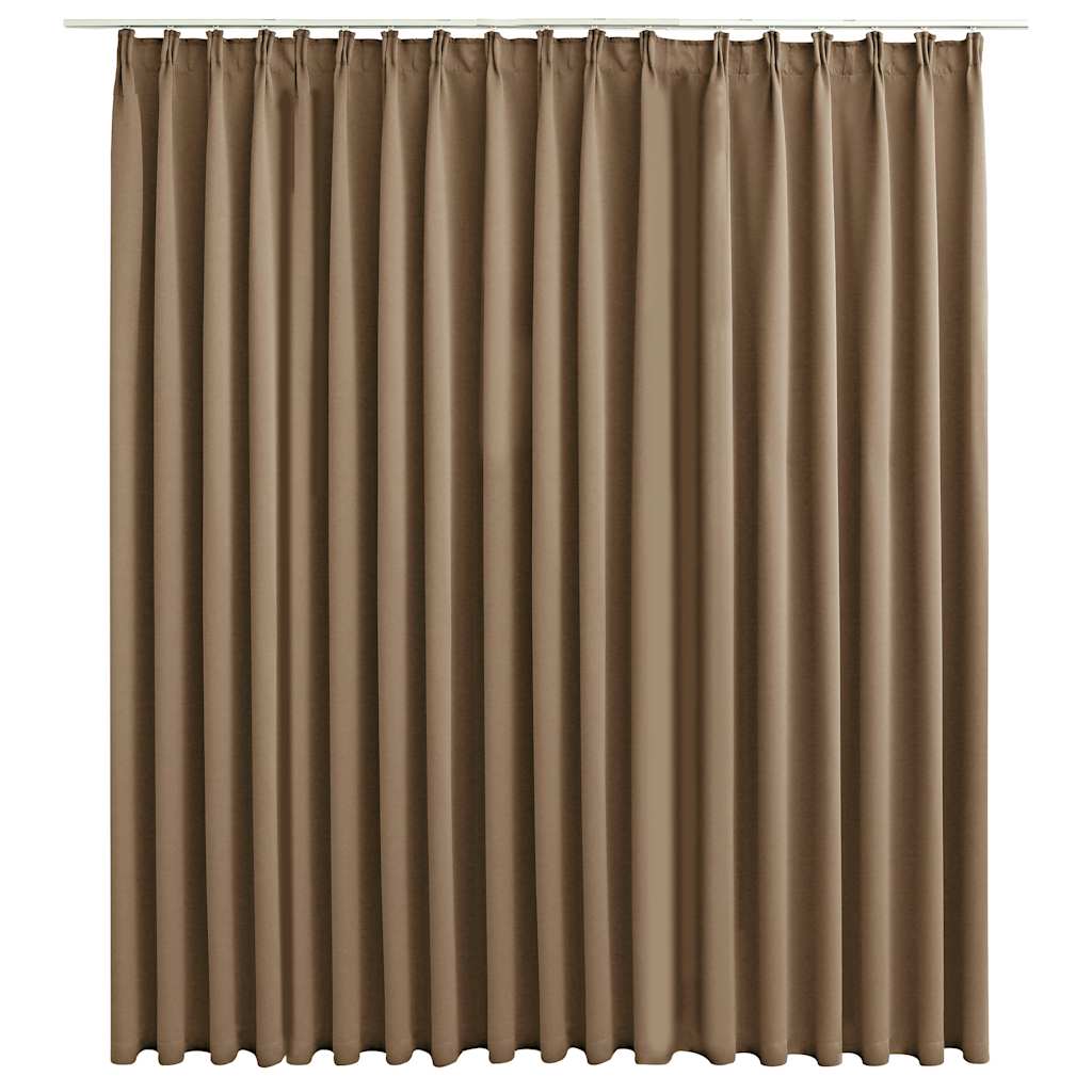Blackout Curtain with Hooks Taupe 290 x 245 cm