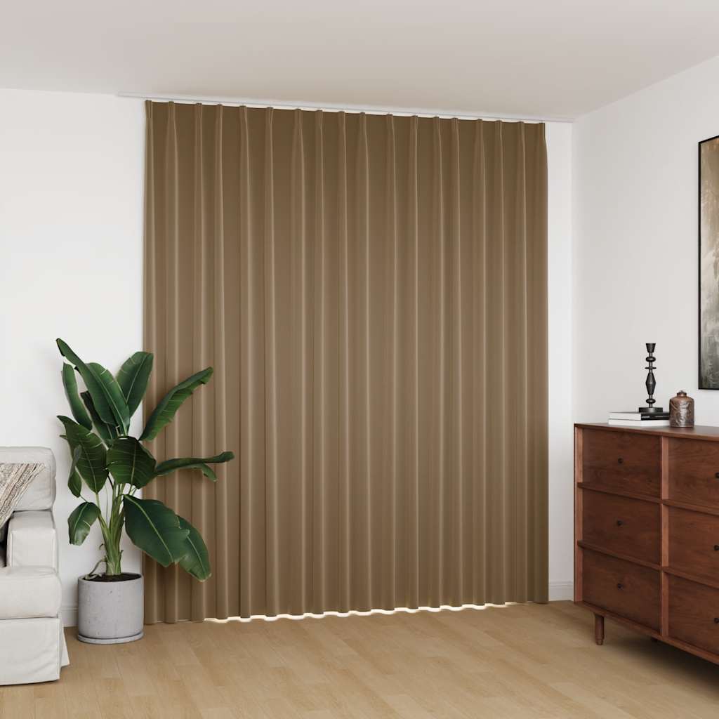 Blackout Curtain with Hooks Taupe 290 x 245 cm