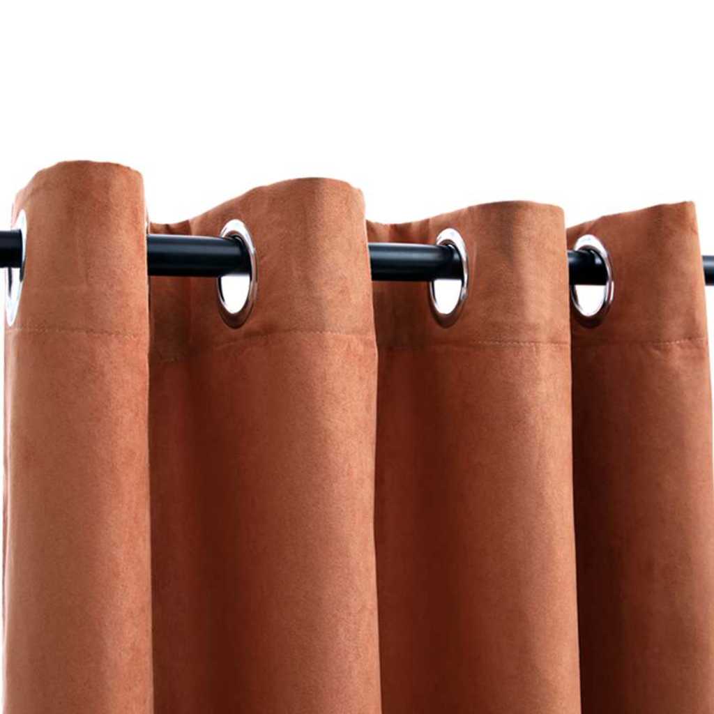 Blackout Curtains with Metal Eyelets 2 pcs. Rust Brown 140x245 cm