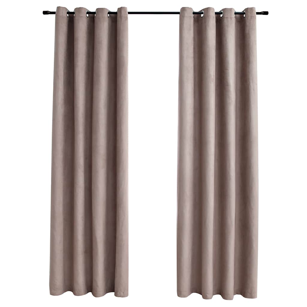 Blackout Curtains with Metal Eyelets 2 pcs. Taupe 140x175 cm