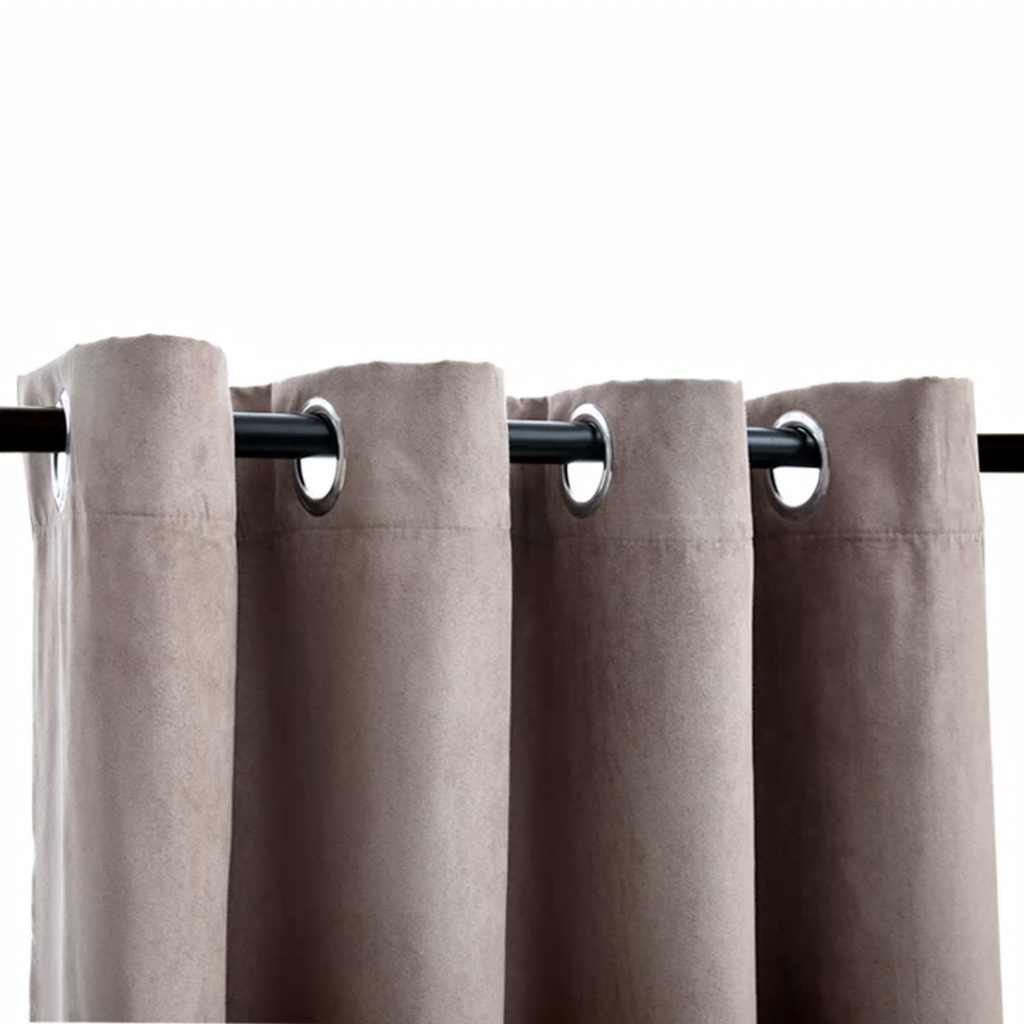 Blackout Curtains with Metal Eyelets 2 pcs. Taupe 140x175 cm