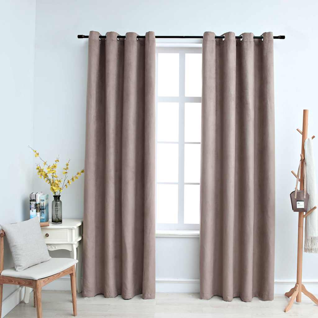 Blackout Curtains with Metal Eyelets 2 pcs. Taupe 140x175 cm