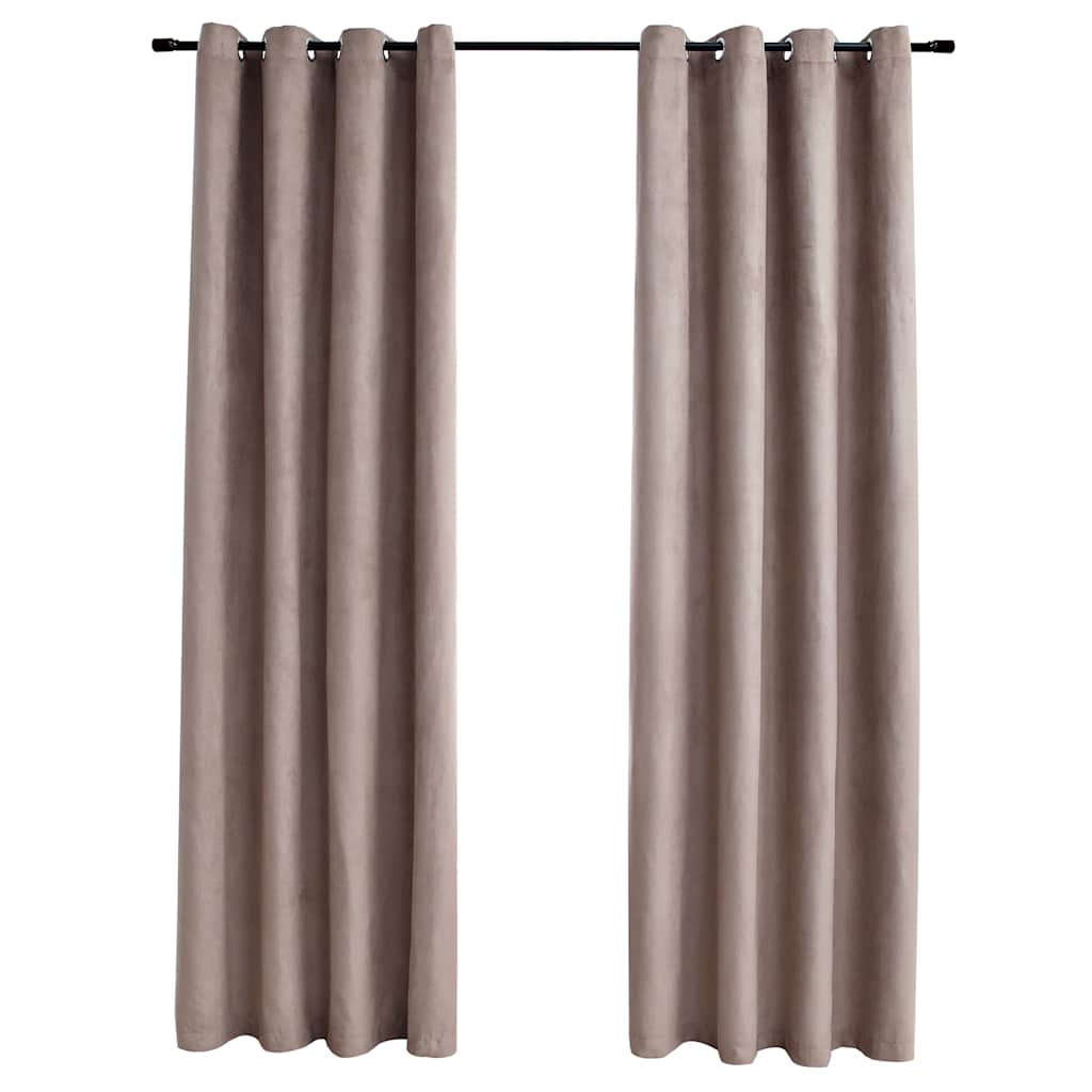 Blackout Curtains with Metal Eyelets 2 pcs. Taupe 140x245 cm