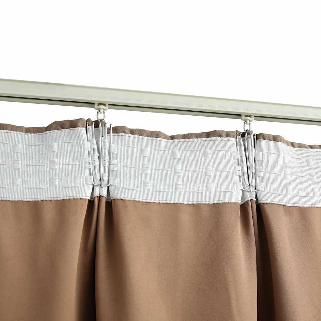 Blackout Curtains with Hooks 2 pc. Taupe 140x175 cm
