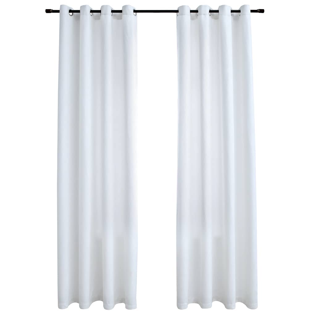 Rideaux occultants à œillets métalliques 2 pcs. Gris-blanc 140x245 cm