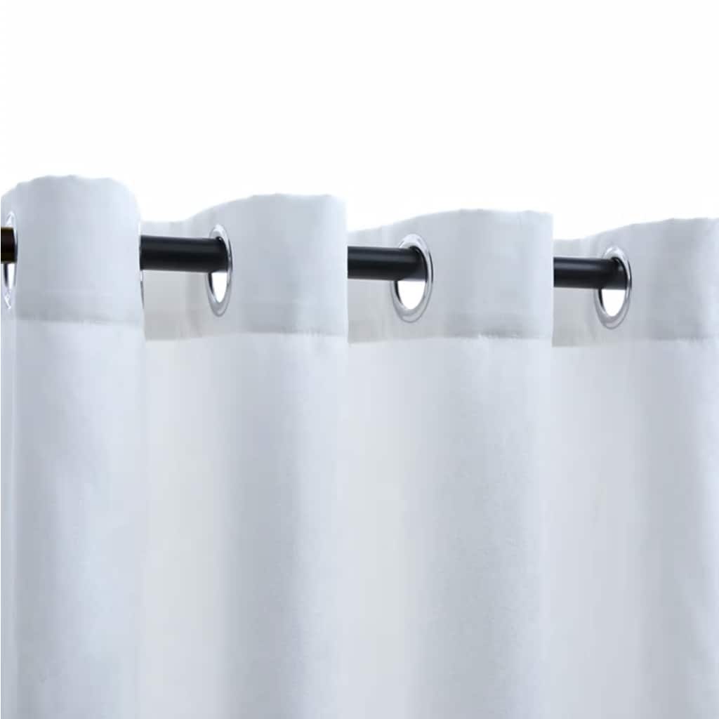 Rideaux occultants à œillets métalliques 2 pcs. Gris-blanc 140x245 cm