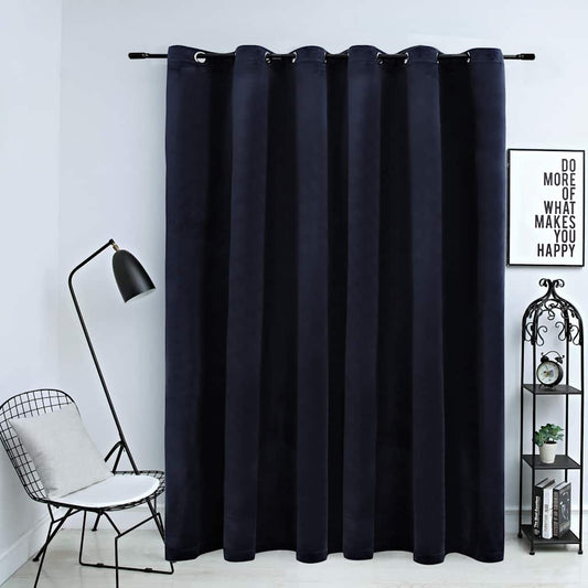 Rideau occultant à œillets métalliques Velours Noir 290 x 245 cm