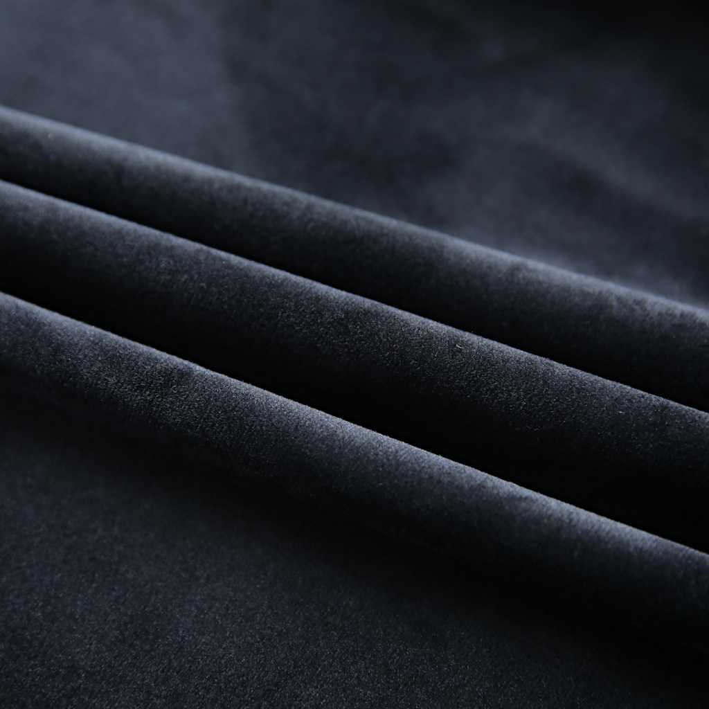Blackout Curtains with Hooks 2 pcs. Velvet Black 140x245 cm