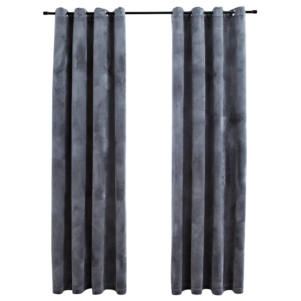 Blackout Curtains with Eyelets 2 pcs. Velvet Anthracite 140x175 cm