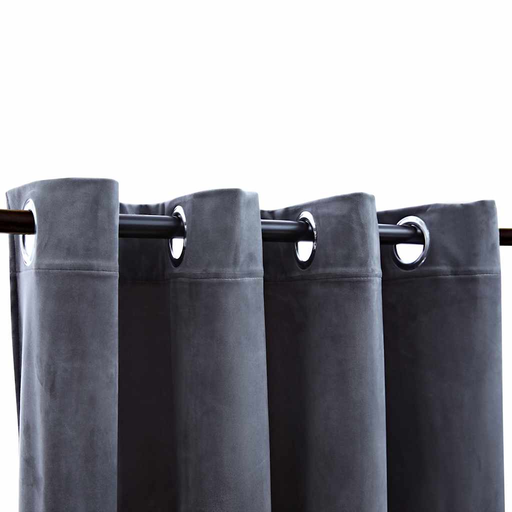Blackout Curtains with Eyelets 2 pcs. Velvet Anthracite 140x175 cm