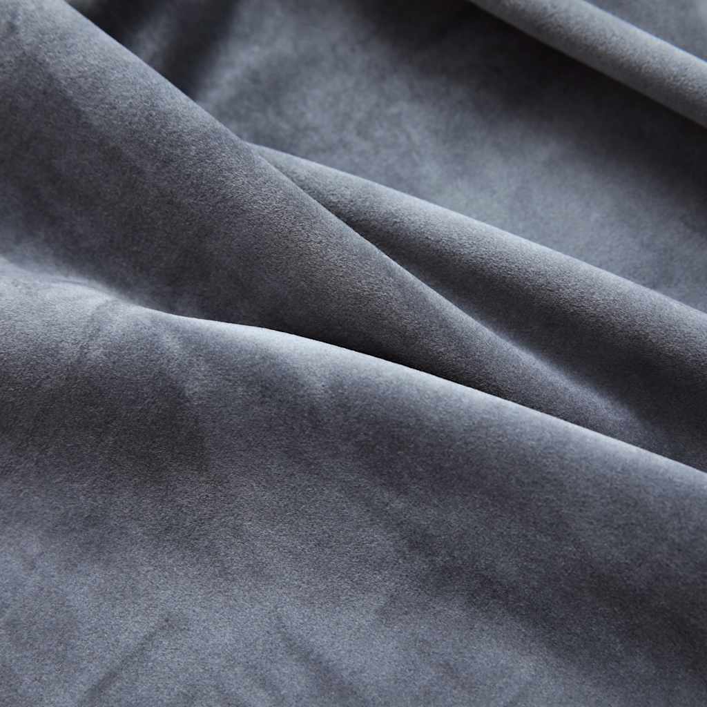 Rideaux occultants à œillets 2 pces Velours Anthracite 140x225 cm