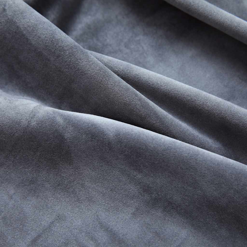 Rideau occultant à œillets métalliques Velours Anthracite 290 x 245 cm